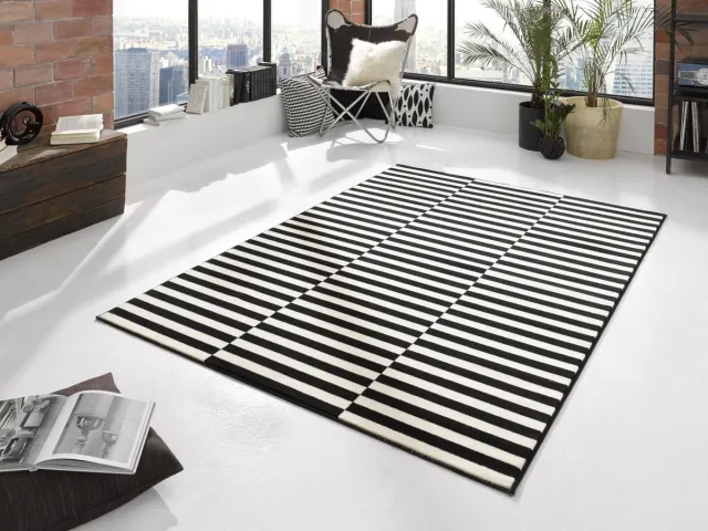 HH Flycarpets Design Vloerkleed - Gloria - Zwart / Creme - 120x170 cm