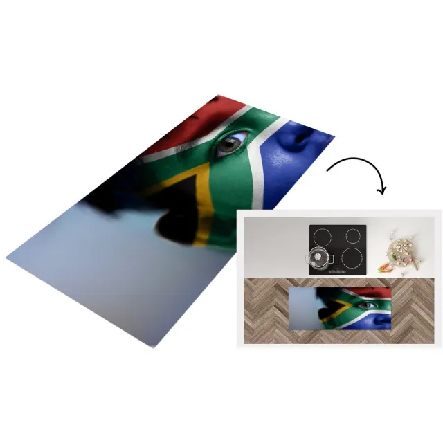 KitchenYeah Keukenloper - Loper keuken - Vlag van Zuid-Afrika - Keukenloper vinyl Multicolor