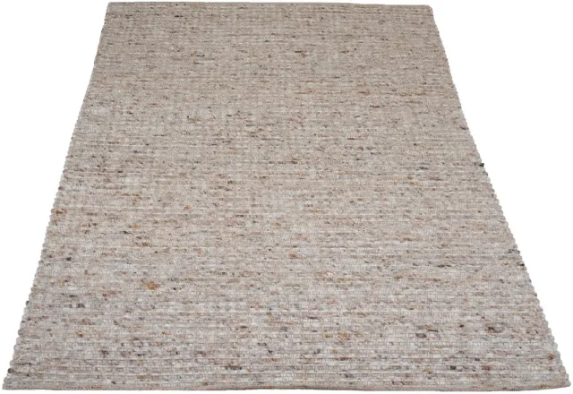 Veer Carpets Vloerkleed Nicole Donker Beige 426 - Wollen Design Vloerkleed met Symmetrisch Geweven Patroon in Scandinavische / Hotel Chique Stijl