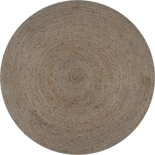 vidaXL Vloerkleed - handgemaakt - rond - 90 - cm - jute - grijs