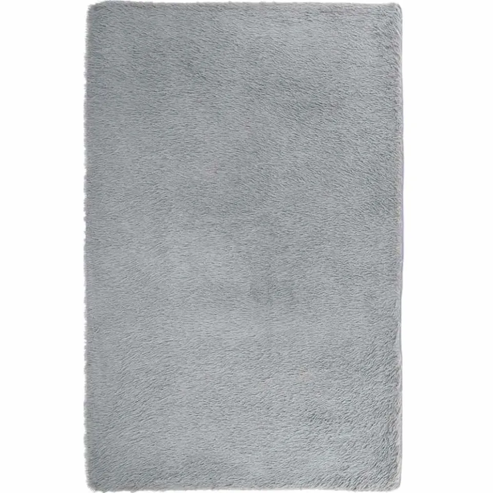 vidaXL Hoogpolig vloerkleed NAVARRA 130x200 cm polyester lichtgrijs