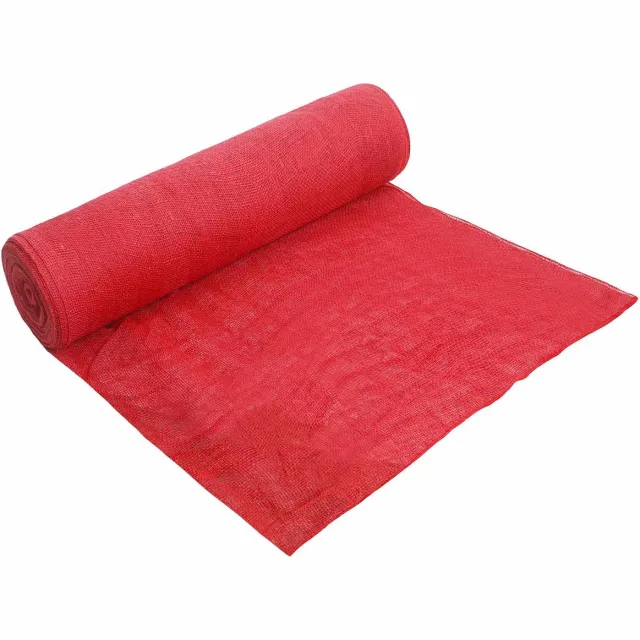 vidaXL Tuin - Jute - Net - 200 - cm - x - 10 - m - 180 - gsm - 100% - Tossa - Jute - Rood