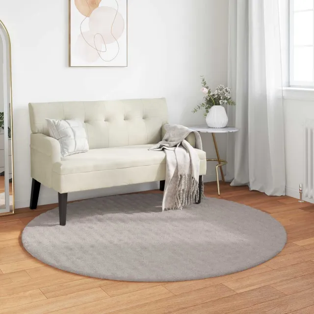 vidaXL Vloerkleden Rond SIROLO Zand Ø 120 CM Polyester, foto 2