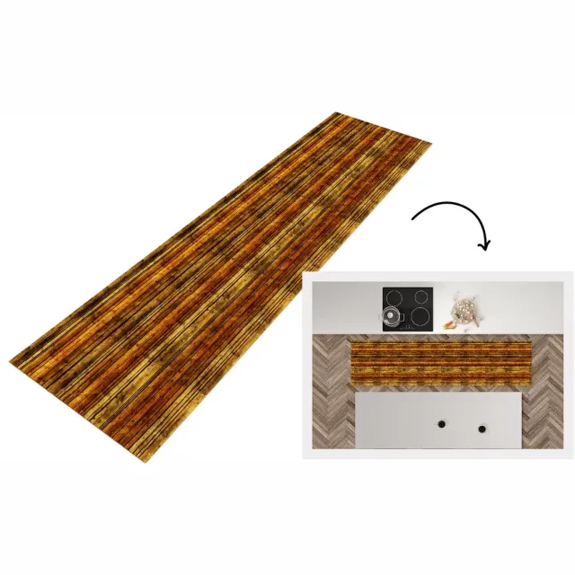 KitchenYeah Keukenloper 240x60 cm - Keukenmat vinyl Vintage - Hout - Patronen - Planken - Keukenmatten loper - Keuken vloerkleed tapijt