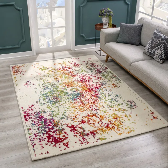 Muratap Vintage Michelangelo Vloerkleed Multi Laagpolig- Vierkant Multikleur
