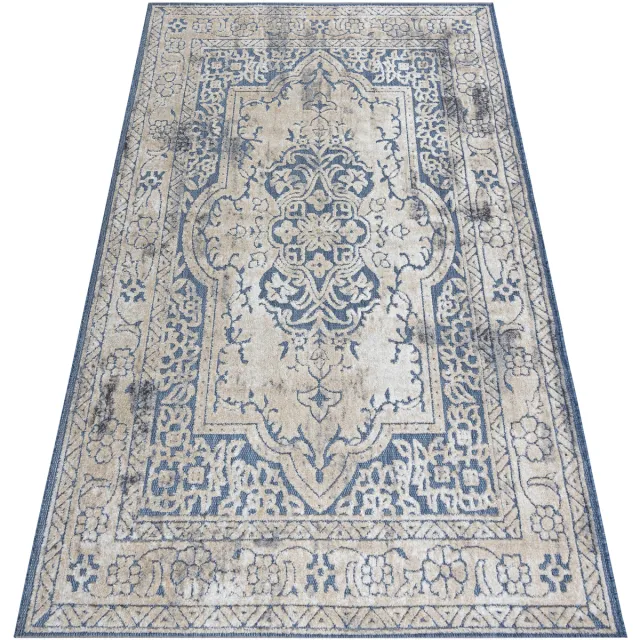 RUGSX Kleden Rugsx Tapijt Structureel SOLE D3871 Ornament, kader Plat 120x170 cm Blauw