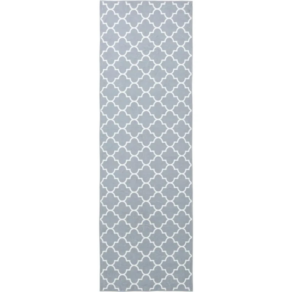 vidaXL Vloerkleedloper ORIZ 1150 gsm Grijs en Wit 100% polyestervilt