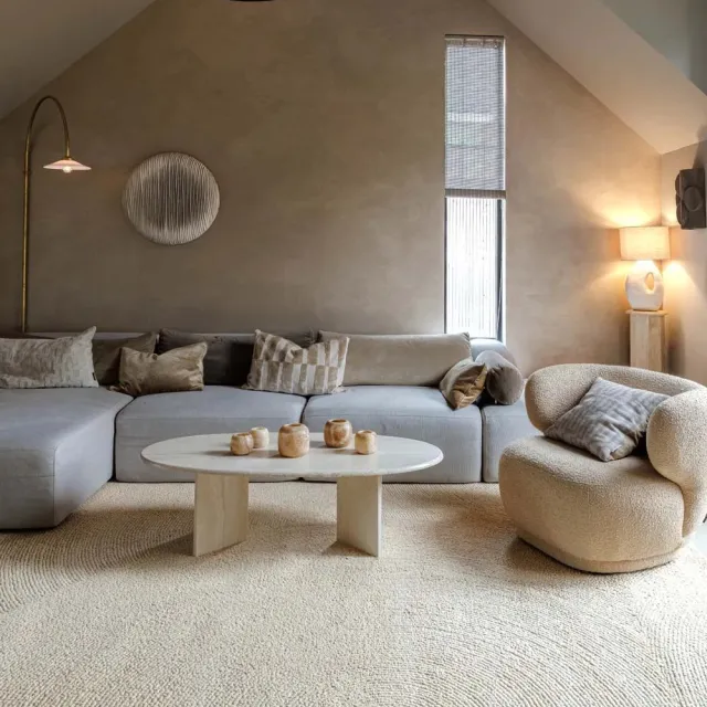 Nordic Weavers Wollen vloerkleed - Tvist lichtbeige 200x300