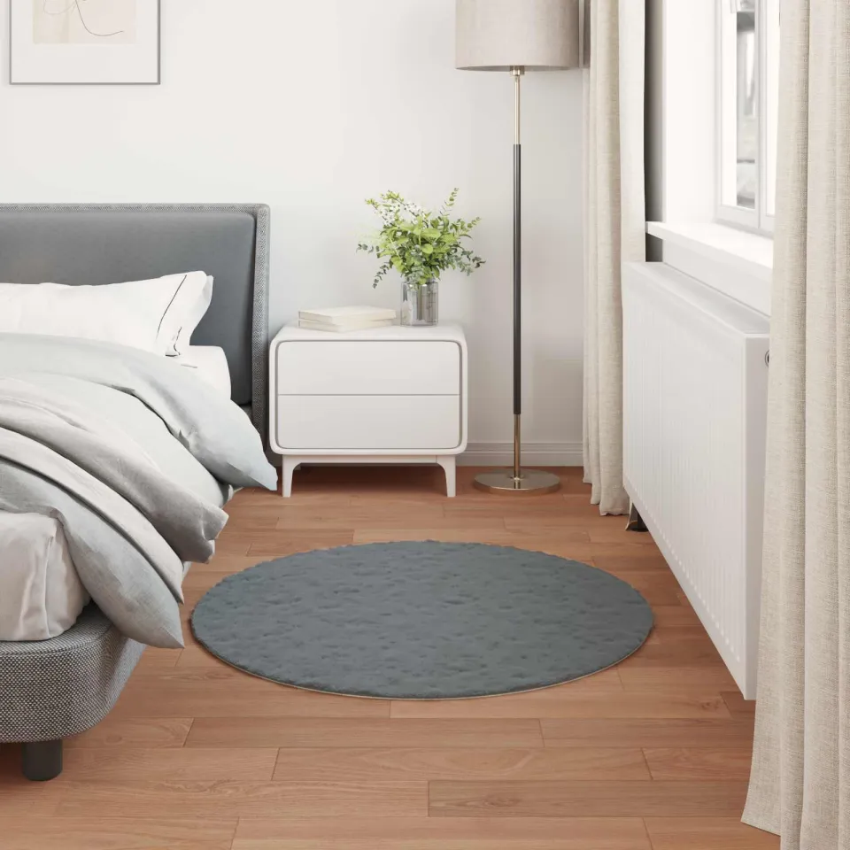 vidaXL Antislip vloerkleed van imitatie konijnenbont OLITE Antraciet, foto 3