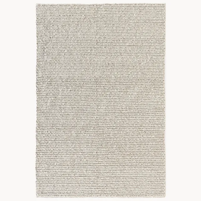 Westwing Collection Dik gevlochten wollen vloerkleed Bruna Beige