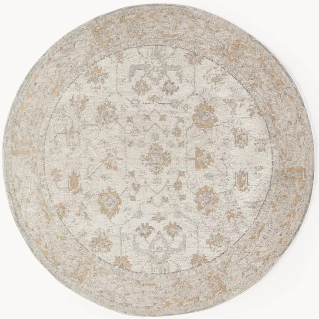 Westwing Collection Rond handgeweven chenille vloerkleed Loire Beige