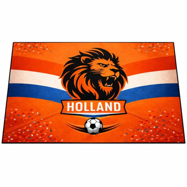 Muratap Oranje Voetbal Vloerkleed – Holland Leeuw Wasbaar