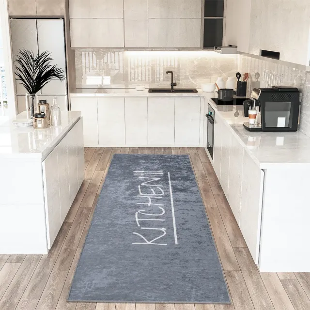 Muratap Keukenloper Kitchen Wasbaar Anti-slip Grijs- 80x250 CM