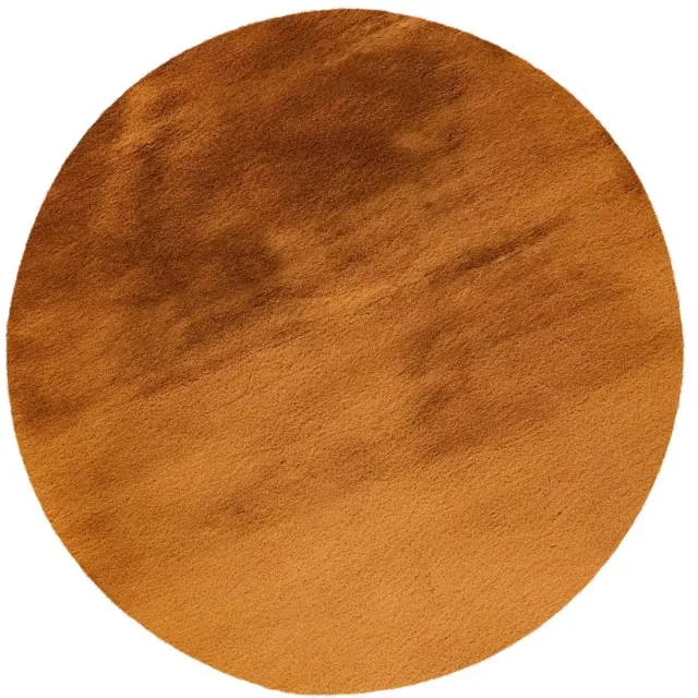 Dutch XXL Rond Fluffy Vloerkleed | Tapijt | Heaven | Uni | Amber | 120x120 cm