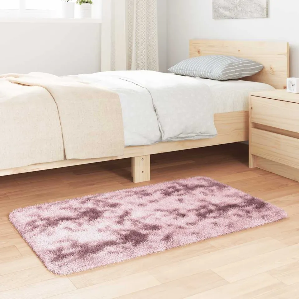 vidaXL Hoogpolig vloerkleed NAVARRA 60x100 cm polyester stoffig roze, foto 2