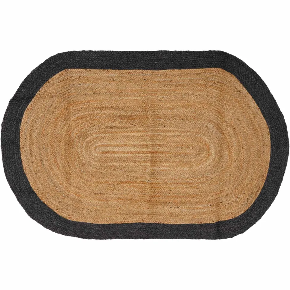 vidaXL Gebied Tapijt Donkergrijs 152 x 245 cm Jute