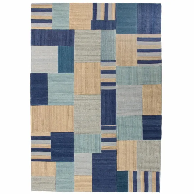 Dutch XXL Kelim Vloerkleed | Tapijt | Radical | Patchwork | Blauw/Multi Blauw / Multi