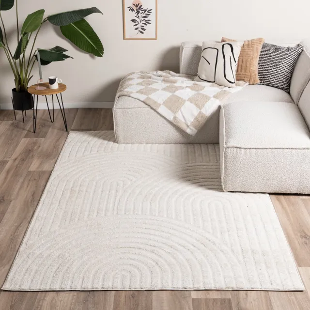 Fraai Japandi vloerkleed - Yori Arches Crème - 280x380cm
