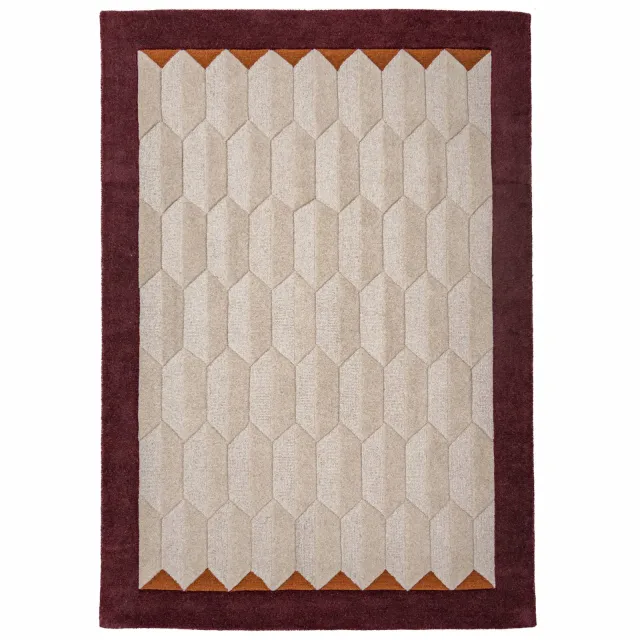 Flair Rugs laagpolig wollen vloerkleed rood