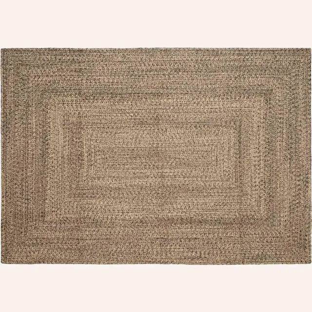vidaXL Gebied Tapijt Naturel en Zwart 200 x 290 cm Jute Bruin
