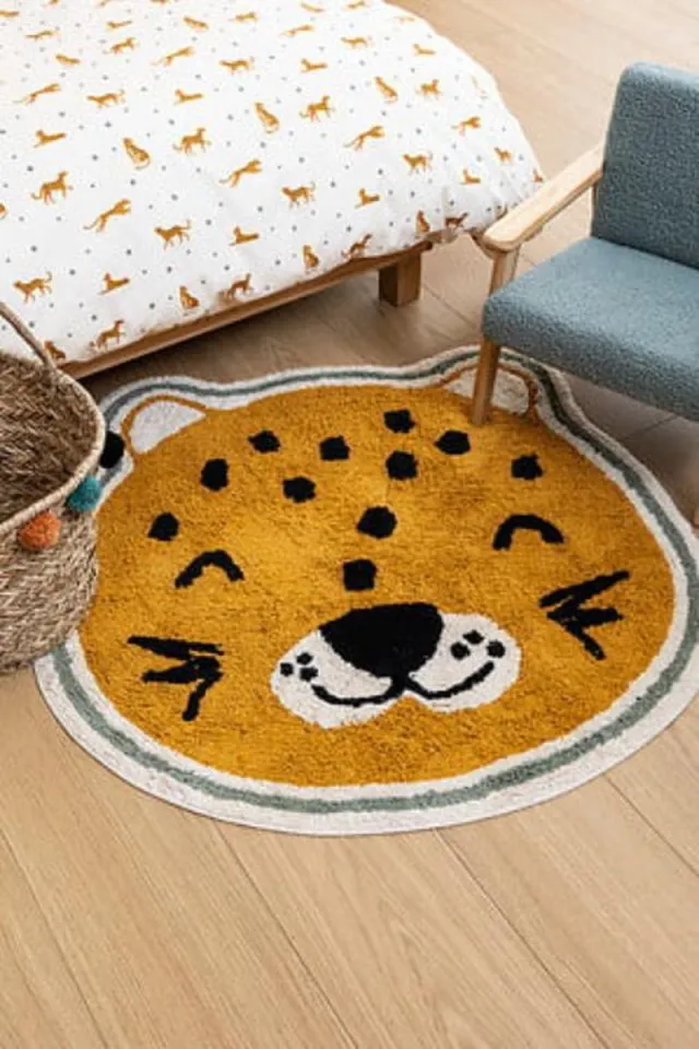 Atmosphera Kids Vloerkleed Kori Luipaard Ø90cm - Oker Multicolore