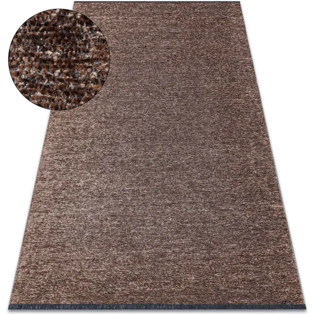 RUGSX Kleden Rugsx Tapijt FLORENCE 24021 Eenkleurig, glamour, plat ge 155x220 cm Bruin