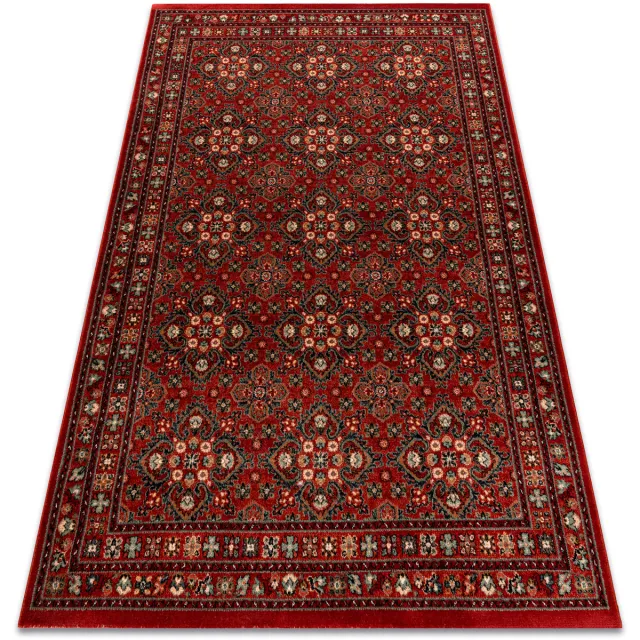 RUGSX Kleden Rugsx Wollen tapijt KASHQAI 4372 300 Bloemen, kader 200x300 cm Bordeau
