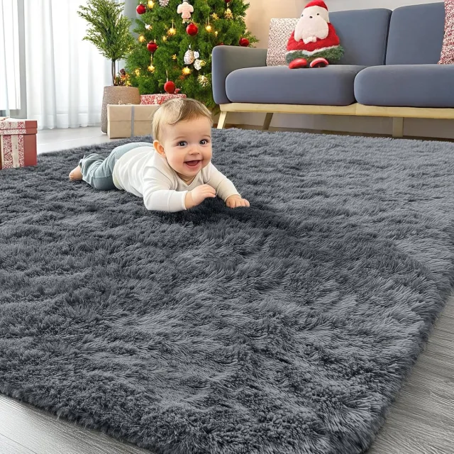 Famanu Zacht Antislip Vloerkleed voor Woon- en Kinderkamers Zwart