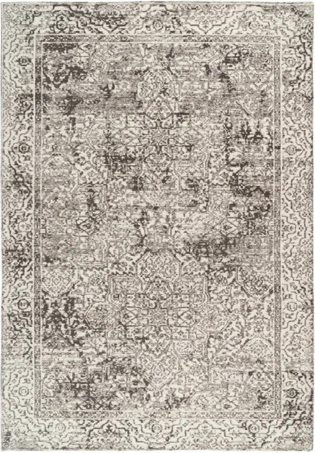 Padiro design laagpolig vloerkleed 120 x 170 cm - lichtbeige - modern abstract ontwerp - voor vloerverwarming - van polyester en katoen