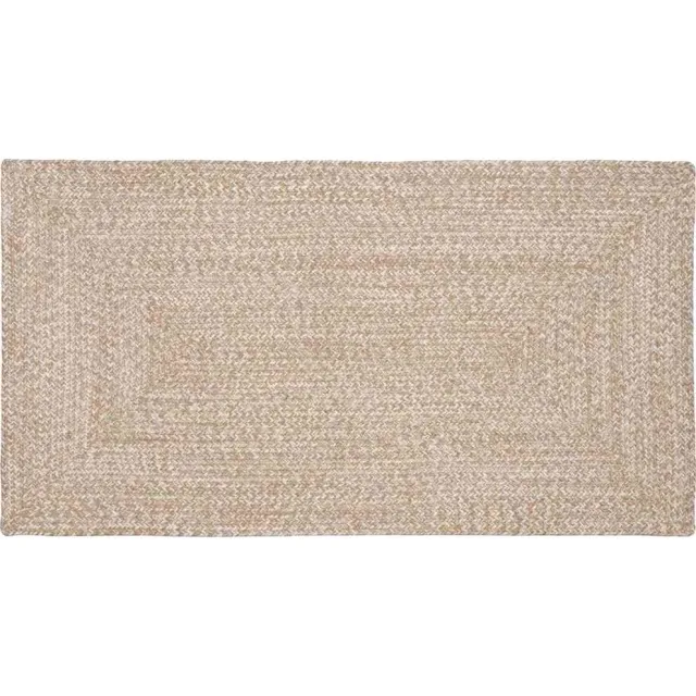 vidaXL Gebied Tapijt Natuurlijk en Wit 80 x 150 cm Jute Bruin