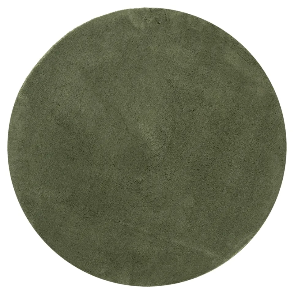 vidaXL Rug HUARTE Green Ø 160 cm 100% Polyester Plat, foto 3