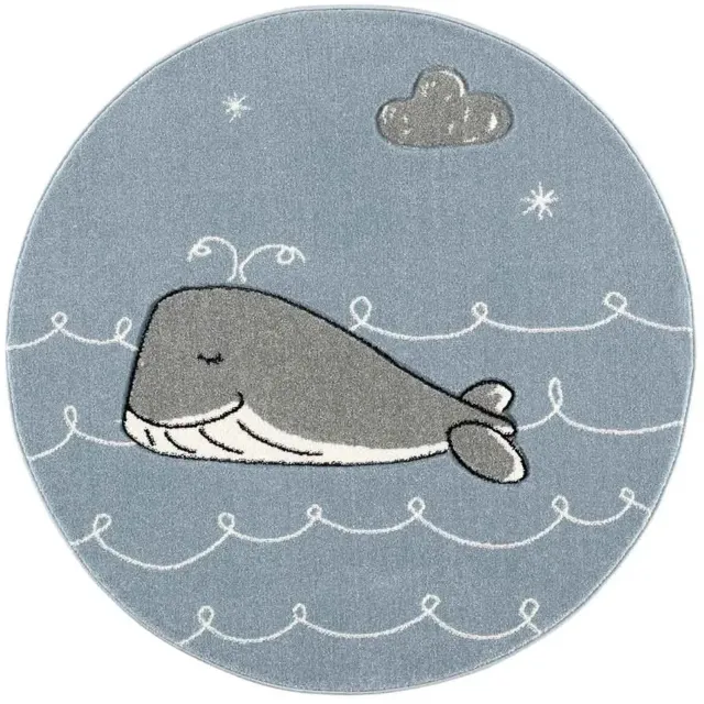 Scandic Living / Scandic Toys Scandic Living kinderdeken ronde walvis Licht blauwgrijs