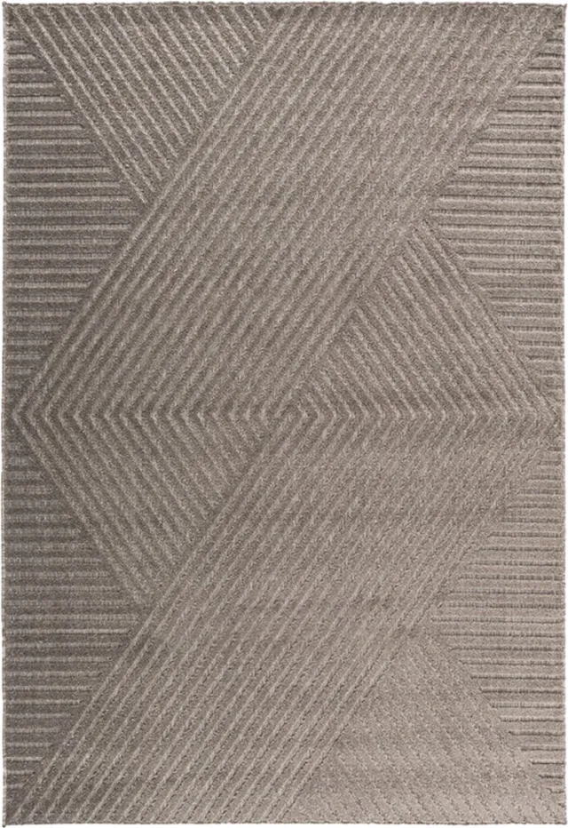 Nest living Helen Vloerkleed - Laagpolig - Rechthoekig Vloerkleed - met Geometrisch Patroon - Groot - Bruin