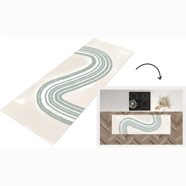 KitchenYeah Keukenloper - Loper keuken - Lijn - Abstract - Design - Keukenloper vinyl Multicolor