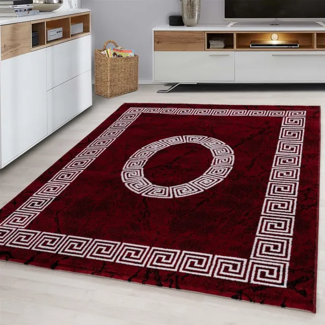 Muratap Plus Vloerkleed - Laagpolig Tapijt Woonkamer - Rood / Wit Zwart