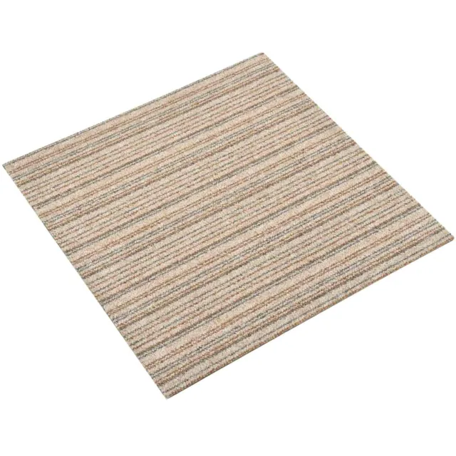 vidaXL Tapijt 20 st Gestreept Beige 50 x 50 cm 100% Polypropyleen