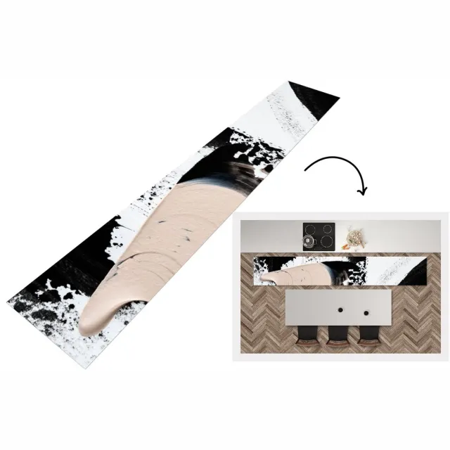 KitchenYeah Keukenloper - Loper keuken - Verf - Abstract - Design - Keukenloper vinyl multicolor