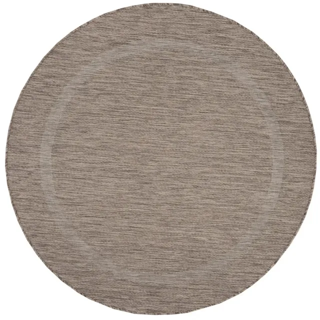 Dutch XXL Rond Buitenkleed | Relax | Kader | Bruin | Buitentapijt | Tuintapijt