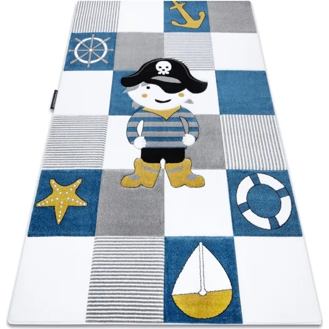 RUGSX Kleden Rugsx Tapijt PETIT CORSAIR PIRAAT SCHIP BOOT ANKER Blauw