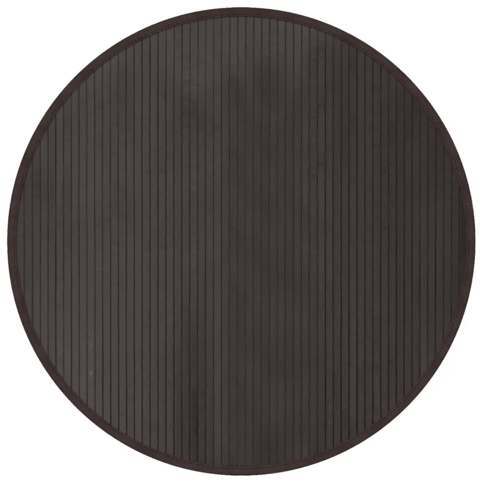 vidaXL Vloerkleed rond 100 cm bamboe donkerbruin bruin, foto 3
