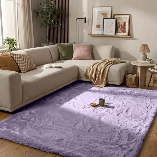 NATURL. Zacht Hoogpolig vloerkleed - Comfy Supreme Lila - 140x200cm Paars