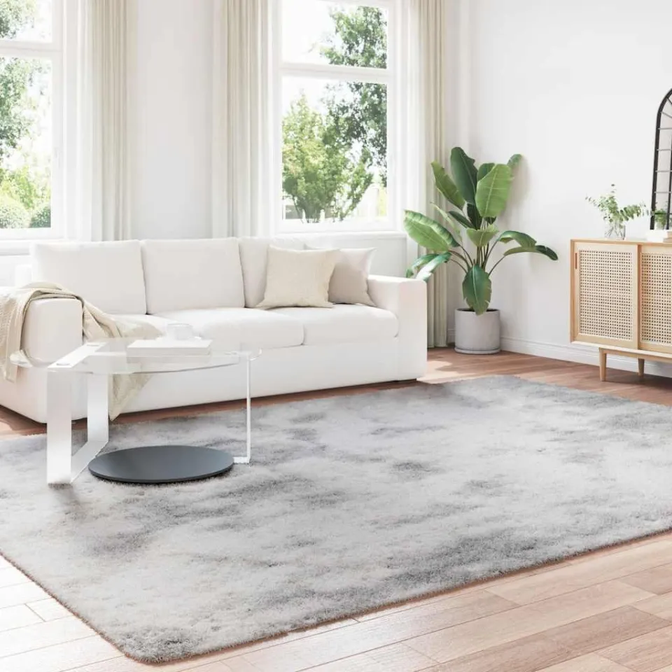 vidaXL Hoogpolig vloerkleed NAVARRA 240x340 cm polyester zilvergrijs, foto 2