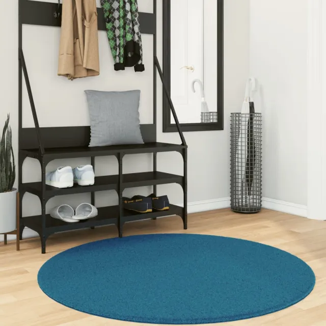 vidaXL Vloerkleed OVIEDO laagpolig Ø 120 cm turquoise, foto 2