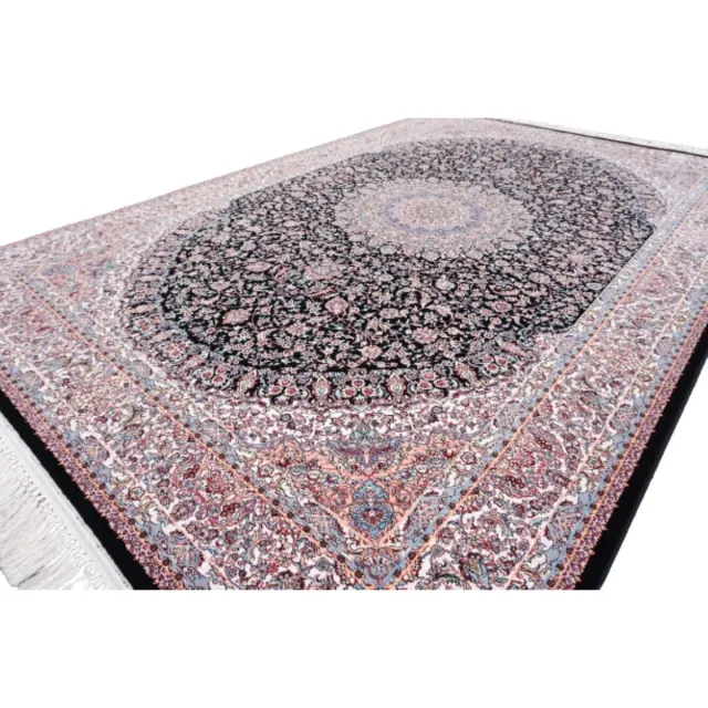 SusaStyle Perzisch Vloerkleed – Shahkar darkblue – Tapijt 150 x 225 cm donkerblauw/zwart
