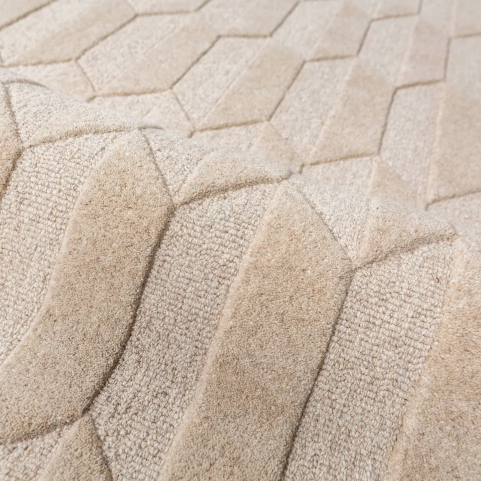 Flair Rugs Apex Border wollen vloerkleed blauw, foto 3