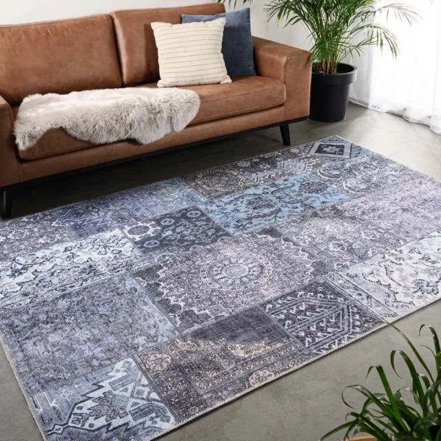 Heritaged Patchwork vloerkleed - Fade Dreamer zwart/multi 76x150