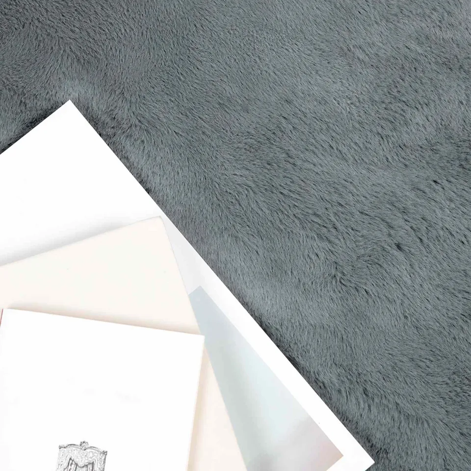 vidaXL Antislip vloerkleed van imitatie konijnenbont OLITE Antraciet, foto 4