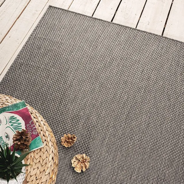 Merinos Karpet24 Sisal – Modern Effen Vloerkleed voor Binnen & Buiten, Antraciet-200 x 280 cm