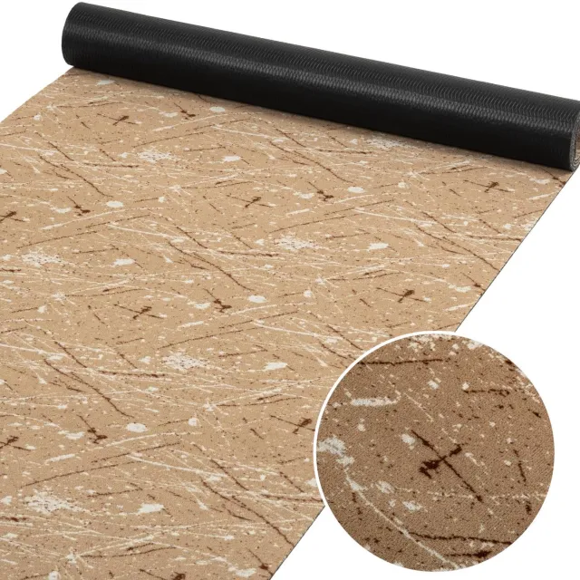 ANRO Keukenloper Rahma Beige 67cm x 10m – Tapijtloper Wasbaar Antislip Gangloper Hal Laagpolig
