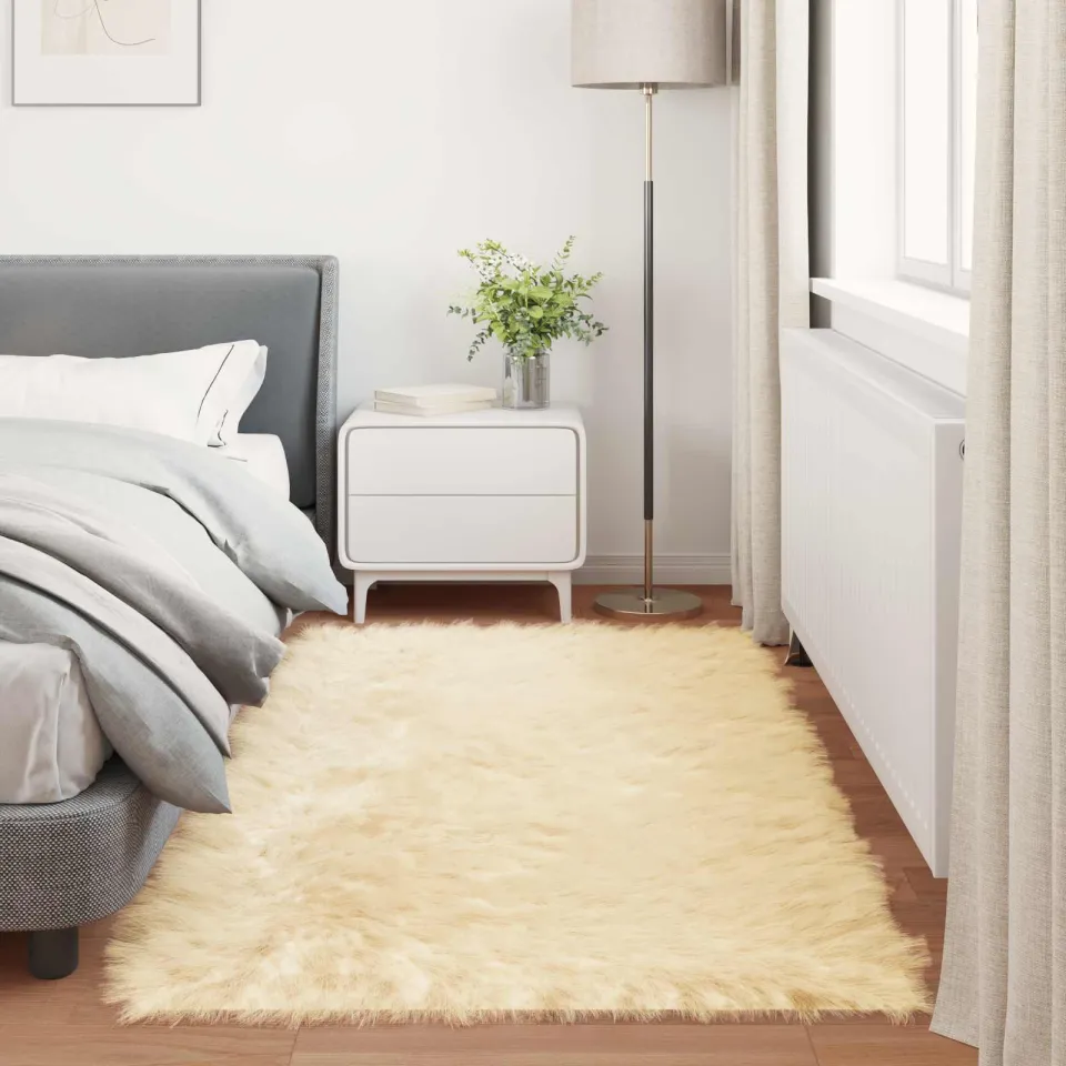 vidaXL Tapijt van imitatie TAFALLA Crèmekleurig 80 x 200 cm Polyester, foto 3
